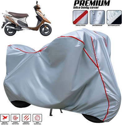 xodi Two Wheeler Cover for TVS(Scooty Pep Plus, Silver, Red, Multicolor)