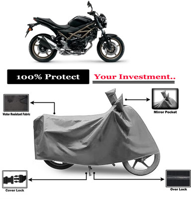 Amexride Two Wheeler Cover for Suzuki(SV650, Grey)