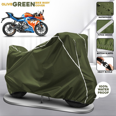 AUTOCAD Waterproof Two Wheeler Cover for Bajaj(Pulsar RS200 BS6, Green)