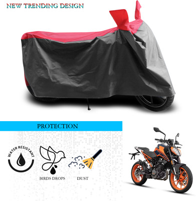 ANTHUB Waterproof Two Wheeler Cover for KTM(Duke 200, Grey, Red)