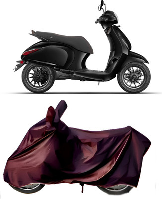 Auto World Waterproof Two Wheeler Cover for Bajaj(Chetak, Maroon)