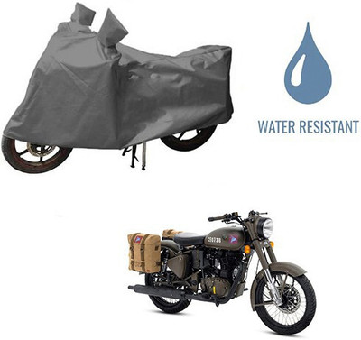 DeepShakshi AUTOMOTIVE Waterproof Two Wheeler Cover for Royal Enfield(Classic 500, Grey)