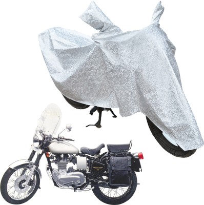 RiderShine Waterproof Two Wheeler Cover for Royal Enfield(Machismo 500, Silver)