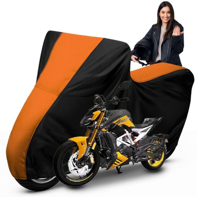 Car Styling Waterproof Two Wheeler Cover for TVS(Apache RTR 310, Black, Orange)