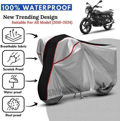 Shiv Kanha Waterproof Two Wheeler Cover for Bajaj(CT100, Silver, Black)