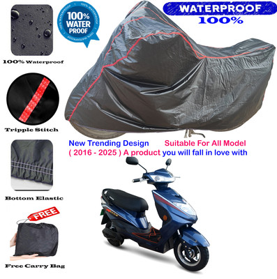 OliverX Waterproof Two Wheeler Cover for Okinawa(Ridge, Black, Red)