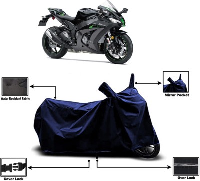 Amexride Two Wheeler Cover for Kawasaki(Ninja ZX-10R SE BS6, Blue)