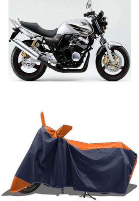 SUGASHRI Waterproof Two Wheeler Cover for Honda(CB 400, Orange, Blue)