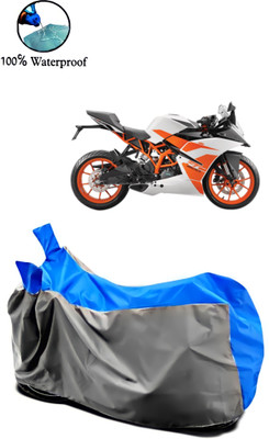 Autofly Waterproof Two Wheeler Cover for KTM(RC 200, Grey, Blue)