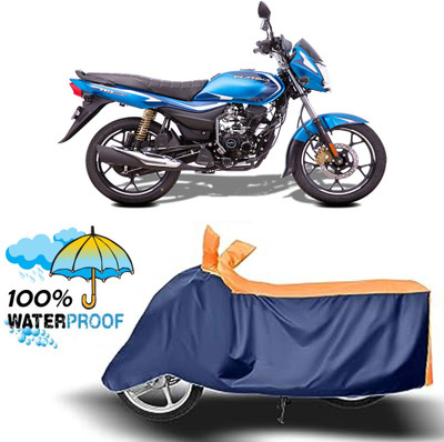 ROYAL AUTO MART Waterproof Two Wheeler Cover for Bajaj(Platina 110, Orange, Blue)