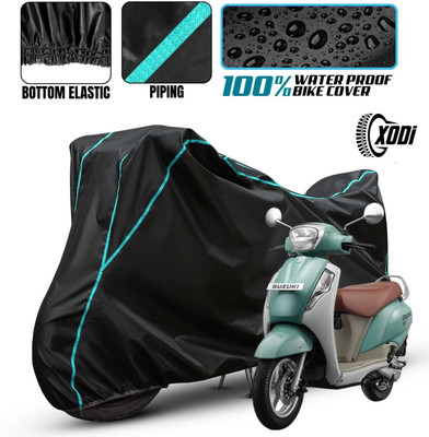 xodi Waterproof Two Wheeler Cover for Suzuki(Access 125, Black, Blue, Multicolor)
