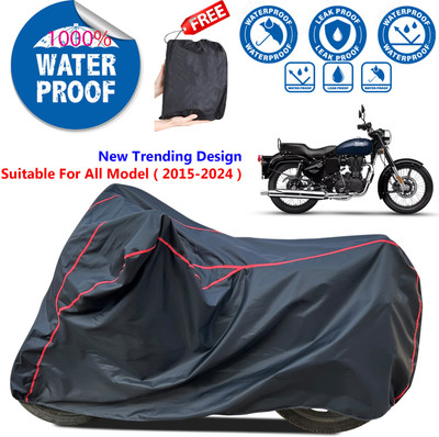 AutoGalaxy Waterproof Two Wheeler Cover for Royal Enfield(Bullet Electra Twinspark, Black)