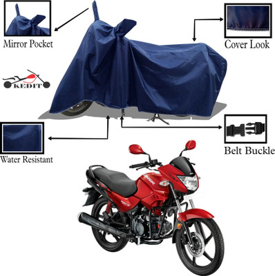 KEDIT Two Wheeler Cover for Hero(Glamour i3s, Blue)
