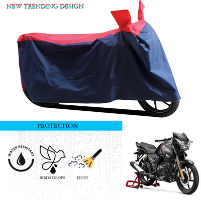 ANTHUB Waterproof Two Wheeler Cover for TVS(Apache 150, Black, Red)