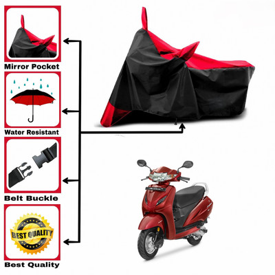 DeepShakshi AUTOMOTIVE Two Wheeler Cover for Honda(Activa 6G, Red, Black)
