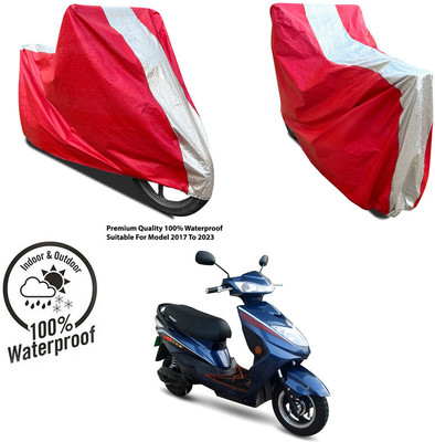 AUTOCAD Waterproof Two Wheeler Cover for TVS(Jupiter, Silver, Red)
