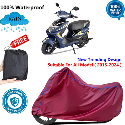 AUTOCAD Waterproof Two Wheeler Cover for Ampere(Zeal, Maroon)