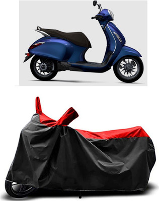 Fastak Two Wheeler Cover for Bajaj(Urbanite Chetak BS6, Red)