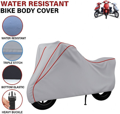BigFly Waterproof Two Wheeler Cover for Hero Electric(Electric Scooter, Grey, Red)