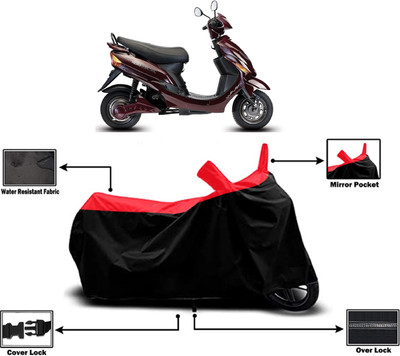 Amexride Two Wheeler Cover for Hero Electric(Electric Wave Dx, Red)
