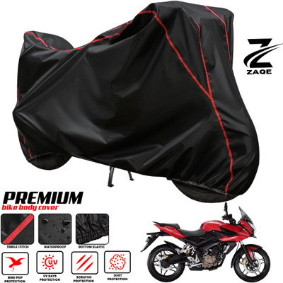 ZAQE Two Wheeler Cover for Bajaj(Pulsar AS 150, Black, Red)