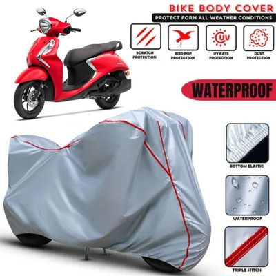 AutoGalaxy Waterproof Two Wheeler Cover for Yamaha(Fascino, Silver)