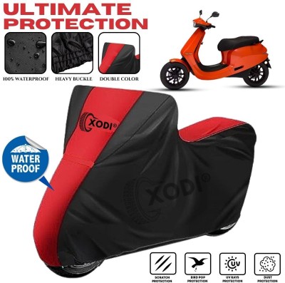 xodi Waterproof Two Wheeler Cover for Ola(Scooty, Black, Red)