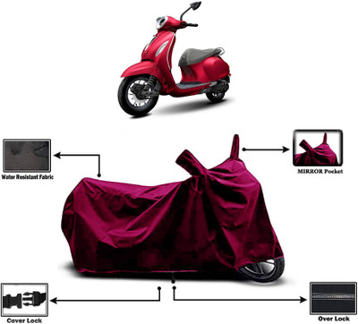 AASHTIK MART Two Wheeler Cover for Bajaj(Chetak, Maroon)