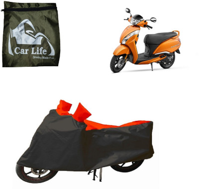 Car Life Waterproof Two Wheeler Cover for TVS(Jupiter classic, Red, Black)