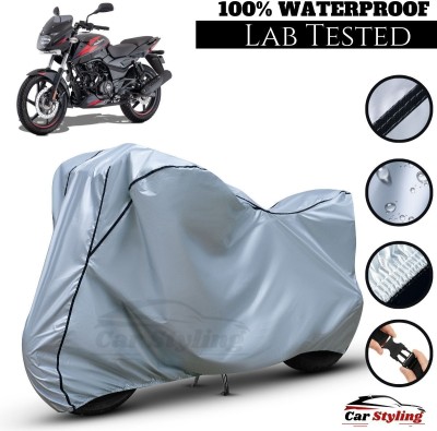 Car Styling Waterproof Two Wheeler Cover for Bajaj(Pulsar 150, Silver, Black)