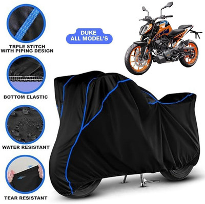 Shiv Kanha Waterproof Two Wheeler Cover for KTM(Duke 390, Black, Blue)