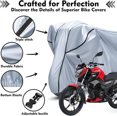 AutoGalaxy Waterproof Two Wheeler Cover for TVS(Raider, Silver, Black)