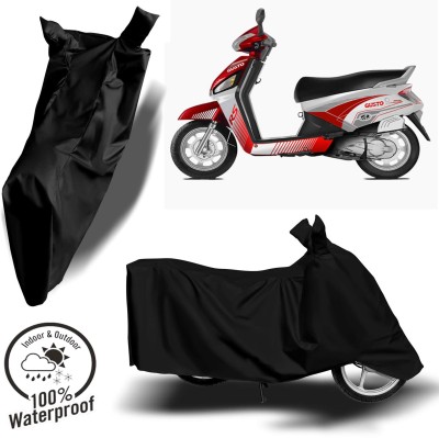 ROYAL AUTO MART Waterproof Two Wheeler Cover for Mahindra(Gusto 125, Black)