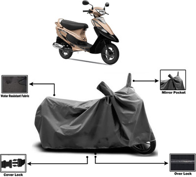 Amexride Two Wheeler Cover for TVS(Pep Plus BS6, Grey)