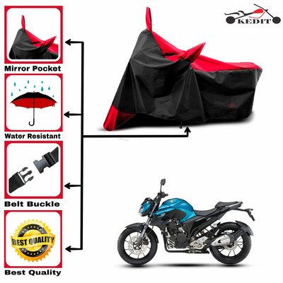 KEDIT Two Wheeler Cover for Yamaha(FZS-FI BS6, Red, Black)
