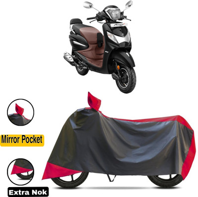 WMIZEXA Waterproof Two Wheeler Cover for Universal For Bike(Pleasure+ 110, Red, Black)