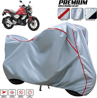 AutoGalaxy Waterproof Two Wheeler Cover for Yamaha(FZ S V3.0 FI, Silver, Red, Multicolor)