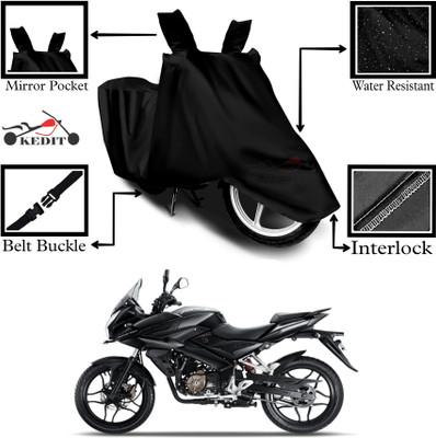 KEDIT Two Wheeler Cover for Bajaj(Pulsar 200NS FI BS6, Black)