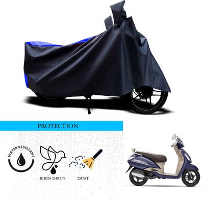 ANTHUB Waterproof Two Wheeler Cover for TVS(Jupiter classic, Black, Blue)
