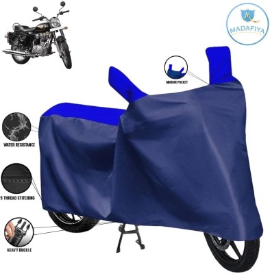 MADAFIYA Waterproof Two Wheeler Cover for Royal Enfield(Bullet 350 New, Blue, Multicolor)