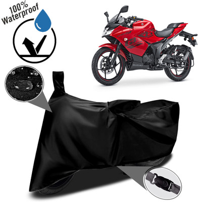 ROYAL AUTO MART Waterproof Two Wheeler Cover for Suzuki(Gixxer SF, Black)