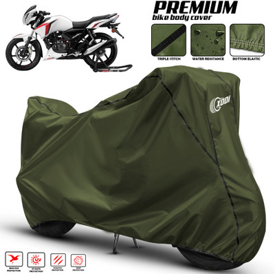 SThanaveX Waterproof Two Wheeler Cover for TVS(Apache RTR 160, Green, Black)