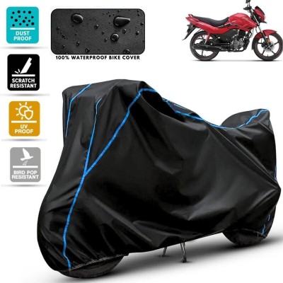 Amikan Waterproof Two Wheeler Cover for Hero(Passion Xpro, Black, Blue)