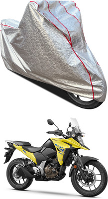 GOSHIV-car and bike accessories Waterproof Two Wheeler Cover for Suzuki(Silver)