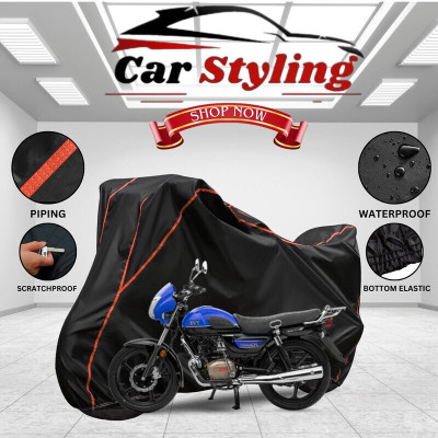 AutoCoverHub Waterproof Two Wheeler Cover for Hero(HF Dawn BS6, Black, Red)