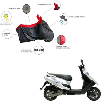 RiderShine Waterproof Two Wheeler Cover for Bajaj(Kristal, Black, Red)