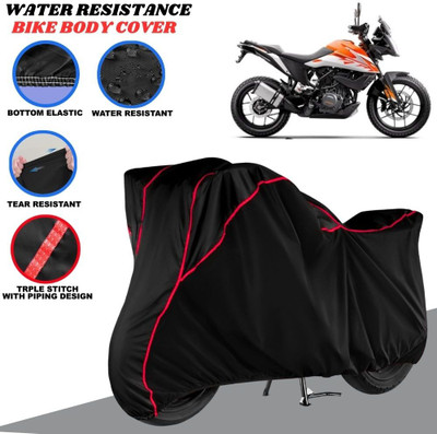 BigFly Two Wheeler Cover for KTM(390 Adventure, Black, Red)