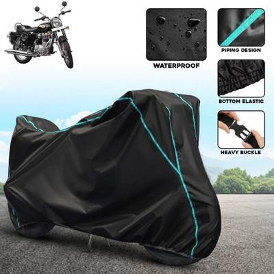 xodi Waterproof Two Wheeler Cover for Royal Enfield(Bullet 350, Black, Blue)
