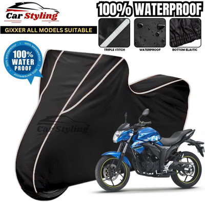 Car Styling Waterproof Two Wheeler Cover for Suzuki(Gixxer, Black, White)