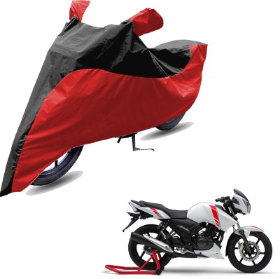 RiderShine Two Wheeler Cover for TVS(Apache RTR 160, Red, Black)